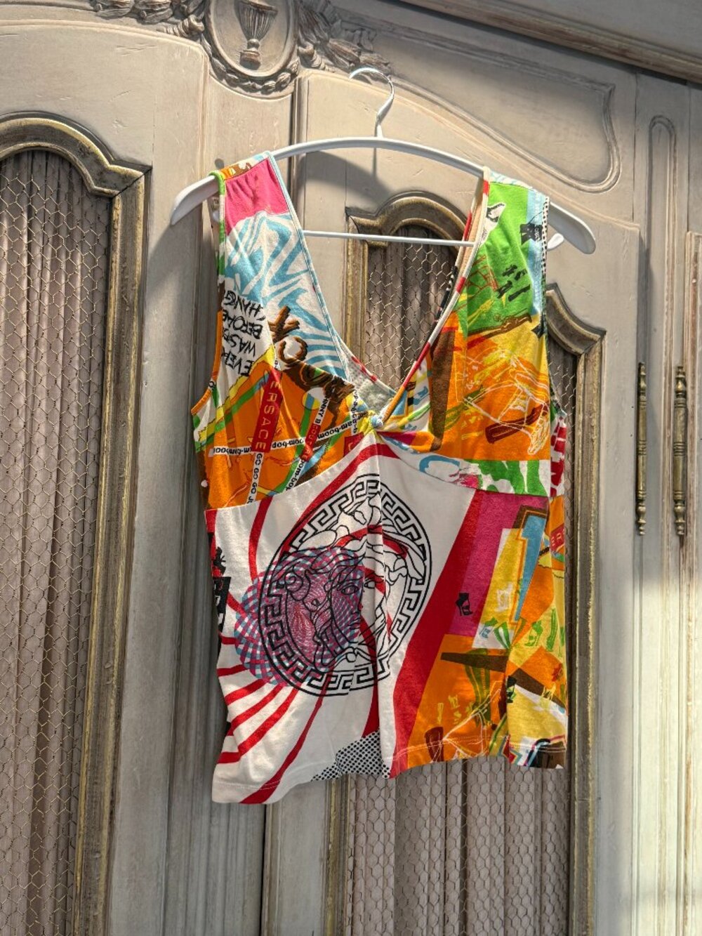 Vintage Versace jeans couture tank top L Gorgeous Colors